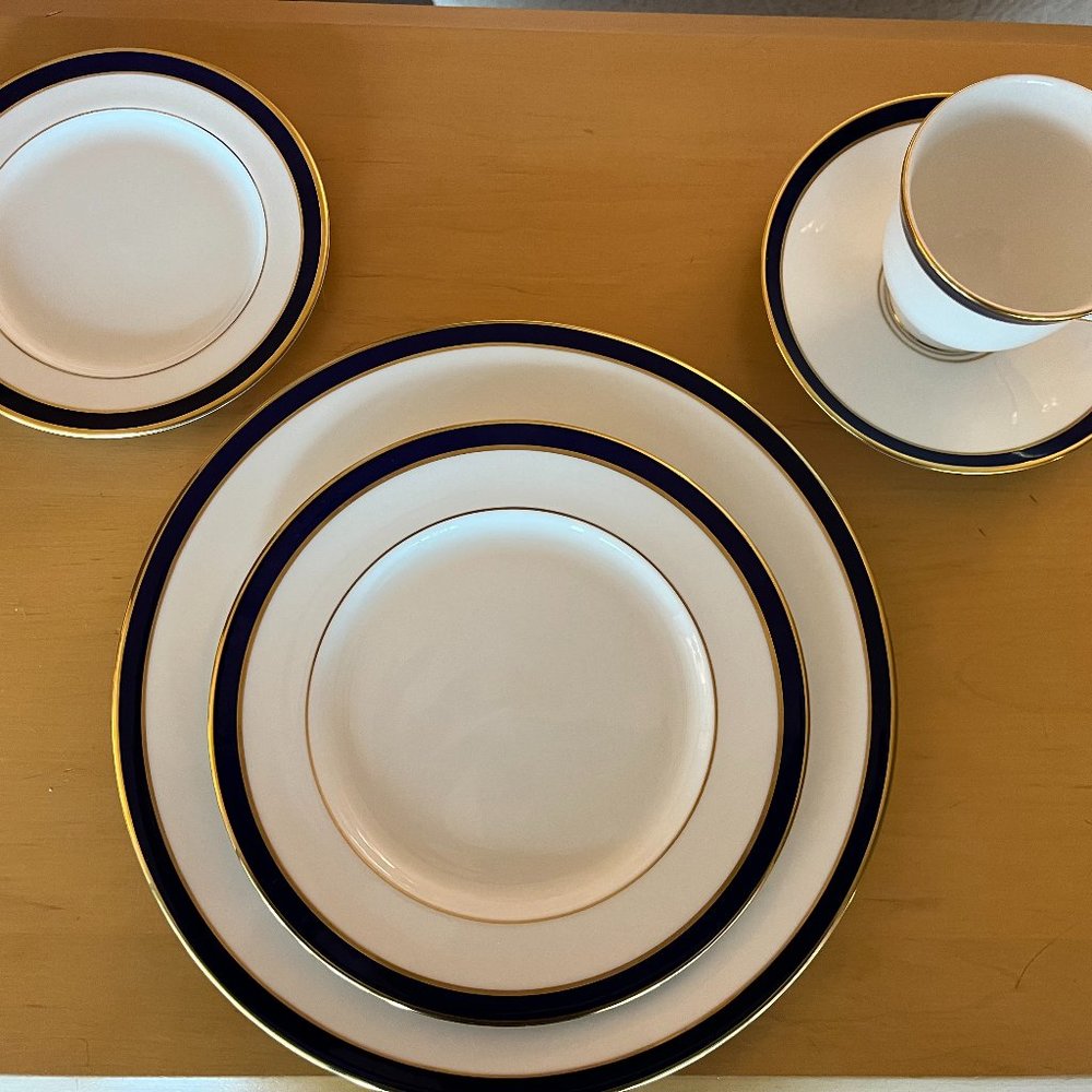 Lenox Federal Cobalt Fine Bone China 5 Piece Set Classics Collection - Preowned